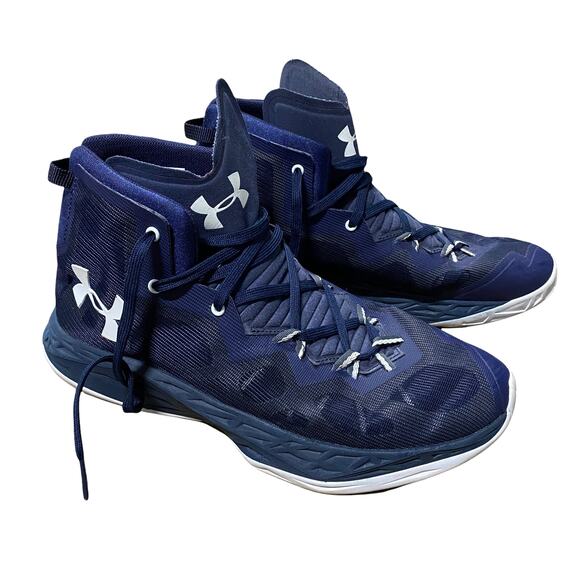 UNDER ARMOUR 9.5 Lightning 4 Mens Basketball Shoe Sneakers Navy Blue & White main image 9